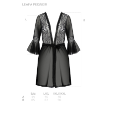 Пеньюар Passion LEAFA PEIGNOIR Чорний S/M – ECO Passion