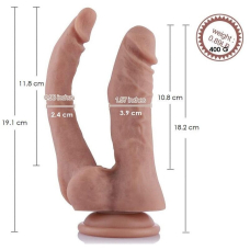 Подвійний фалоімітатор Hismith Double Penetrator Silicone Dildo, довжина 19 см