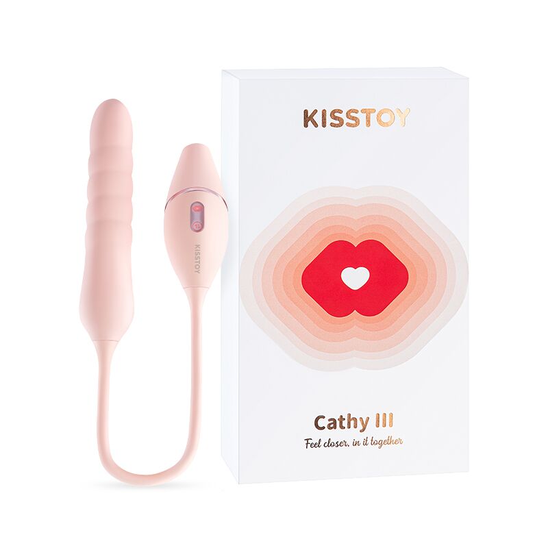 Подвійний пульсатор з вакуумним стимулятором - KISSTOY Cathy III, рожевий, 5 режимів вакууму та 10 режимів пульсації