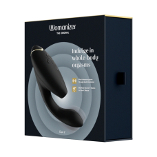Womanizer Duo 2 Black – Двойной вакуумный стимулятор с вибрацией (14 режимов вакуума + 10 вибрации)