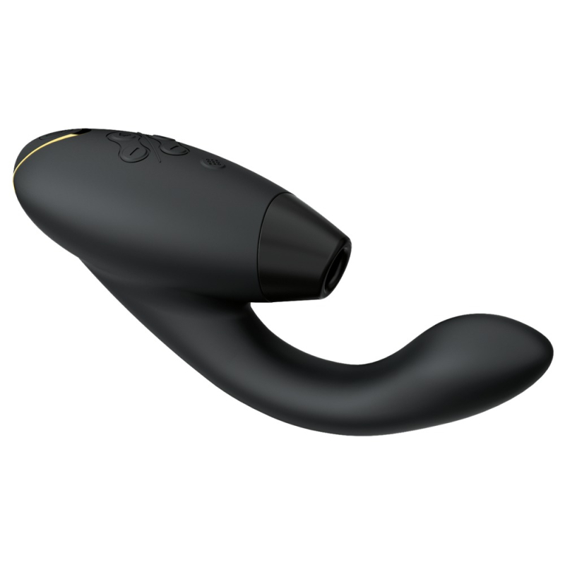 Womanizer Duo 2 Black – Двойной вакуумный стимулятор с вибрацией (14 режимов вакуума + 10 вибрации)