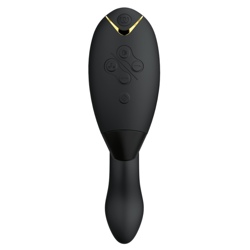 Womanizer Duo 2 Black – Двойной вакуумный стимулятор с вибрацией (14 режимов вакуума + 10 вибрации)