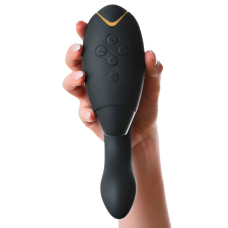 Womanizer Duo 2 Black – Двойной вакуумный стимулятор с вибрацией (14 режимов вакуума + 10 вибрации)