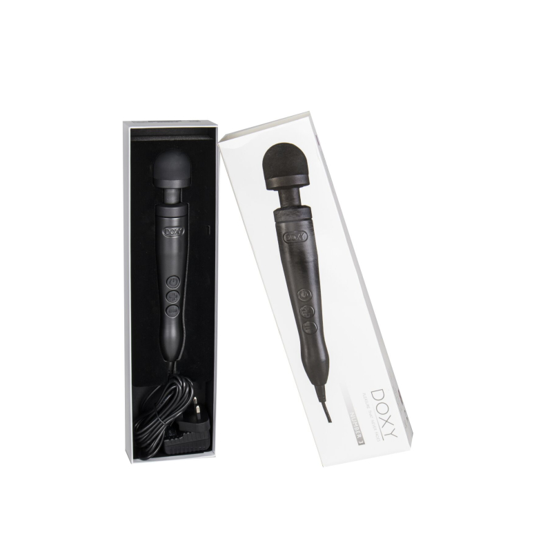 Мощный вибромассажер – DOXY Die Cast 3 Matt Black с металлическим корпусом, питание 220 В
