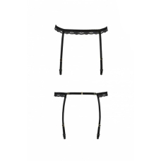 Пояс–стрепи для панчіх Passion Exclusive SHELLY GARTER BELT 2XL/3XL, чорний колір