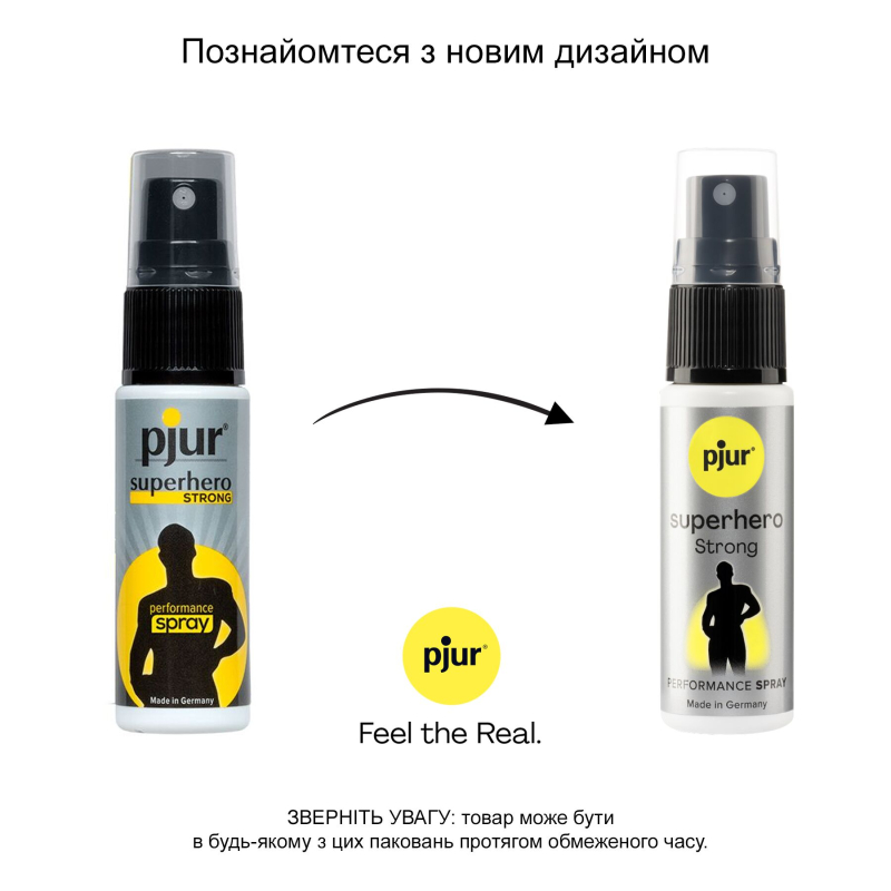Пролонгирующий спрей Pjur Superhero Strong Spray 20 мл, с экстрактом имбиря, впитывается в кожу