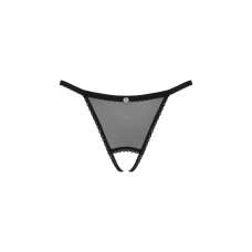 Прозорі стрінги з доступом Obsessive Celia Noir crotchless thong XS/S