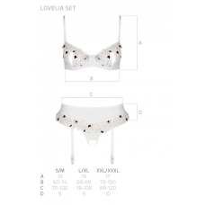 Сексуальный комплект с поясом для чулок Passion LOVELIA SET S/M, белый