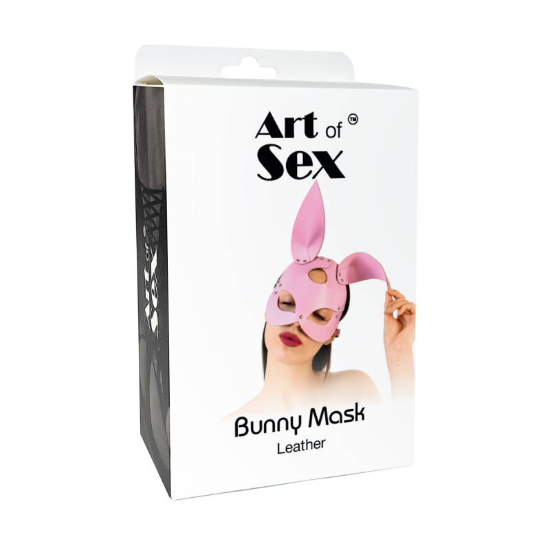 Шкіряна маска Зайчика Art of Sex – Bunny mask, колір Червоний