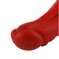 Силіконовий дилдо Hismith Curved Red, Monster Series, довжина 21 см