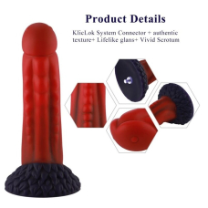 Силіконовий дилдо Hismith Curved Red, Monster Series, довжина 21 см