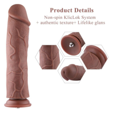 Силіконовий великий фалоімітатор для секс-машин Hismith Silicone Dildo, система KlicLok, довж. 28.2 см