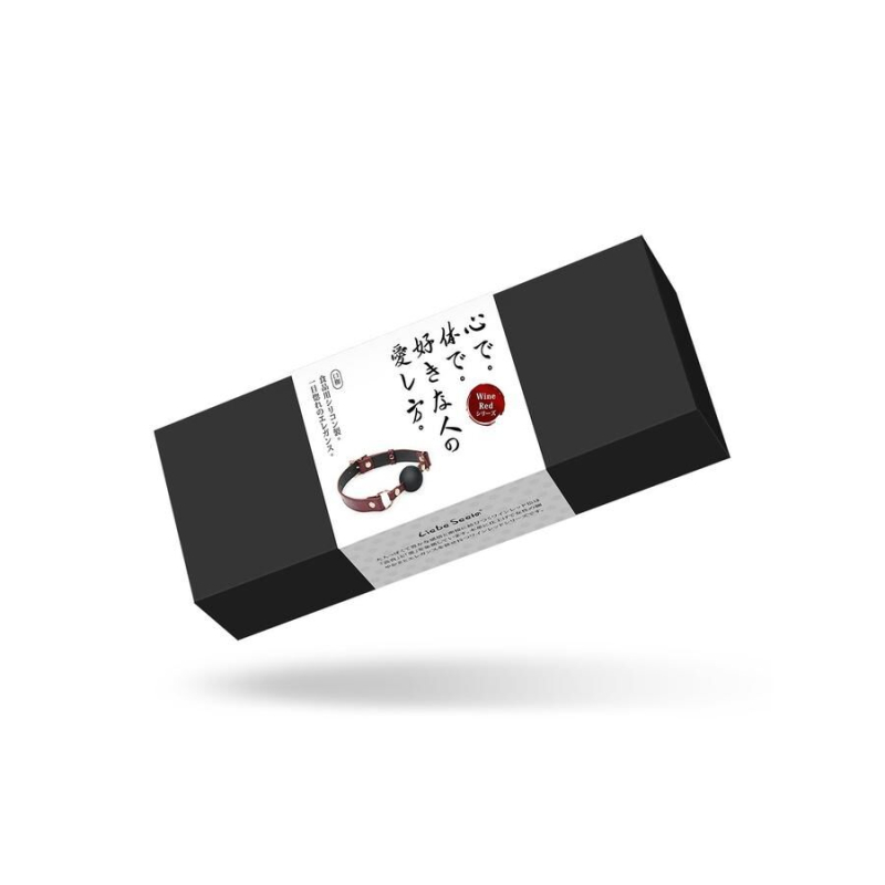 Силиконовый кляп Liebe Seele Wine Red Ball Gag, диаметр шарика 4.3 см, ремень из натуральной кожи