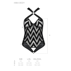 Сітчастий боді з халтером та ритмічним малюнком Passion Hima Body 2XL/3XL, чорний колір