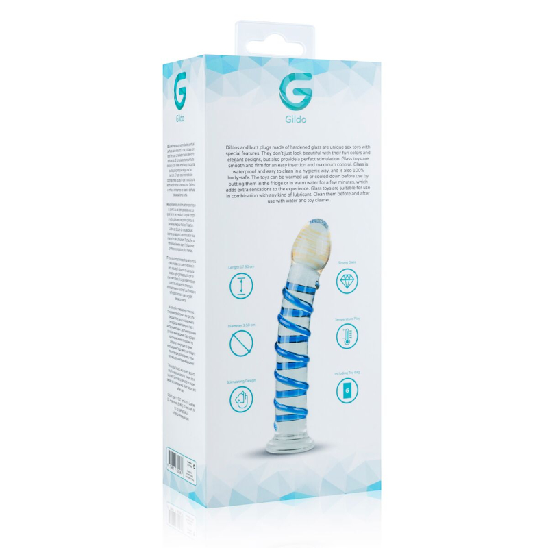 Стеклянный дилдо Gildo Glass Dildo No. 1, длина 17.5 см