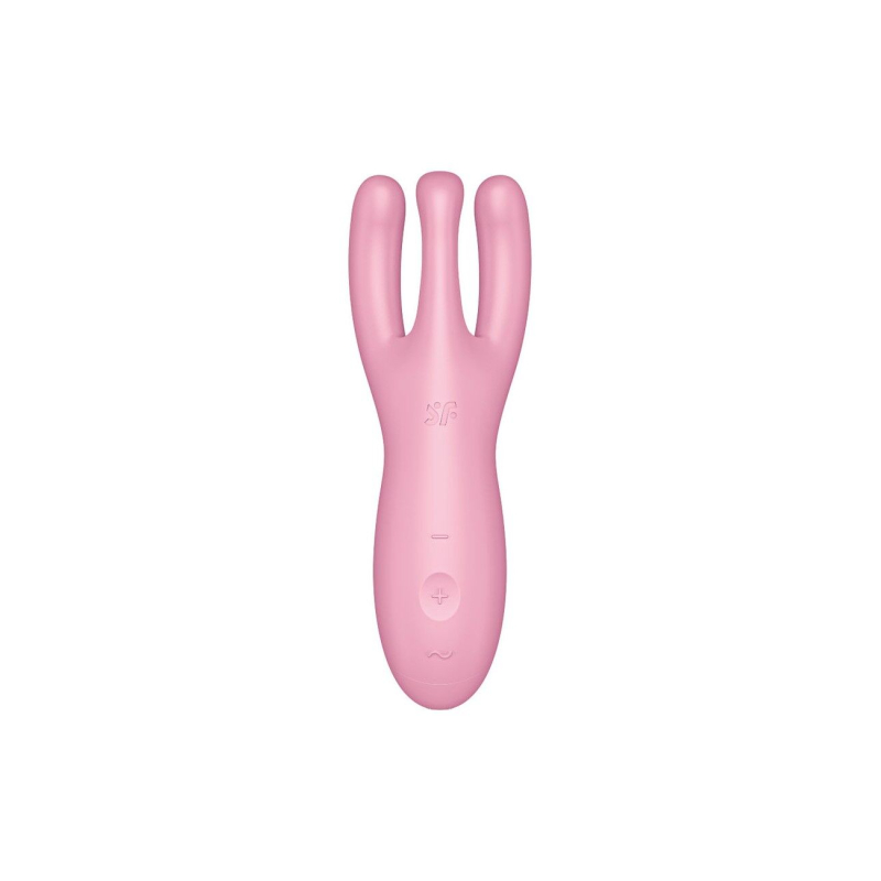 Смарт кліторальний вібратор – Satisfyer Threesome 4 Pink – три пальчики, 12 режимів, керування на відстані
