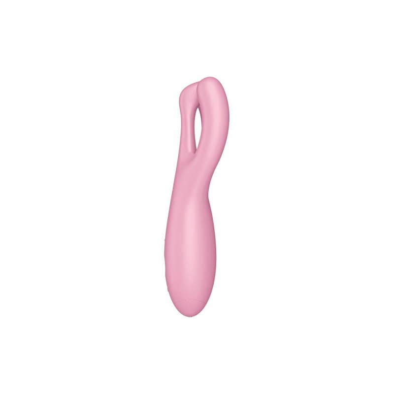 Смарт кліторальний вібратор – Satisfyer Threesome 4 Pink – три пальчики, 12 режимів, керування на відстані