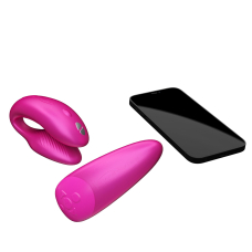 Смарт-вібратор для пар – We-Vibe Chorus Cosmic Pink – пульт + дистанційне App управління з телефона