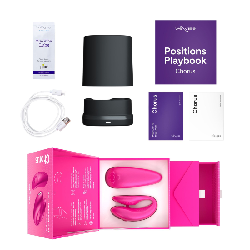 Смарт-вибратор для пар – We-Vibe Chorus Cosmic Pink – пульт + дистанционное App управление с телефона
