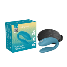 Смарт-вибратор для пар – We-Vibe Sync GO Turquoise – тревел-кейс, пульт, дистанционное управление с телефона