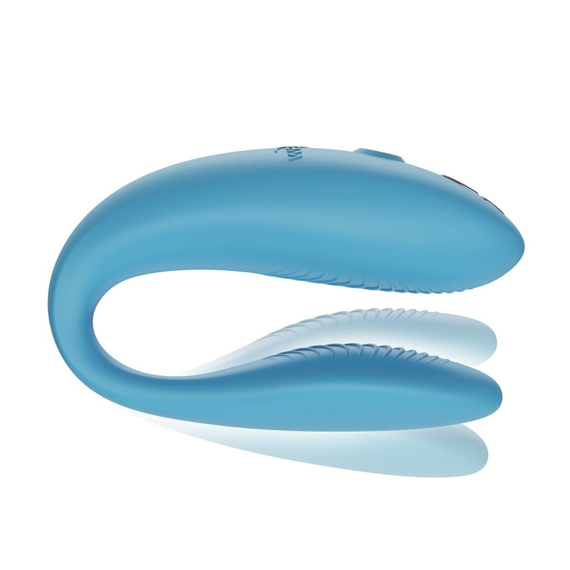 Смарт-вибратор для пар – We-Vibe Sync GO Turquoise – тревел-кейс, пульт, дистанционное управление с телефона