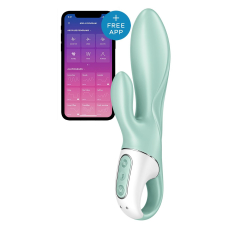 Смарт вібратор-кролик з надувом – Satisfyer Air Pump Bunny 5+ – управління з телефона на відстанні через додаток