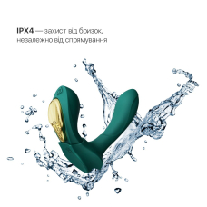 Смарт-вібратор у трусики – Zalo AYA Turquoise Green – пульт керування, насадка для точки G, надійна фіксація магнітом