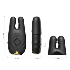 Смарт-вібратор – Zalo Nave Obsidian Black – пульт керування та управління з телефона, 2 комплекти насадок