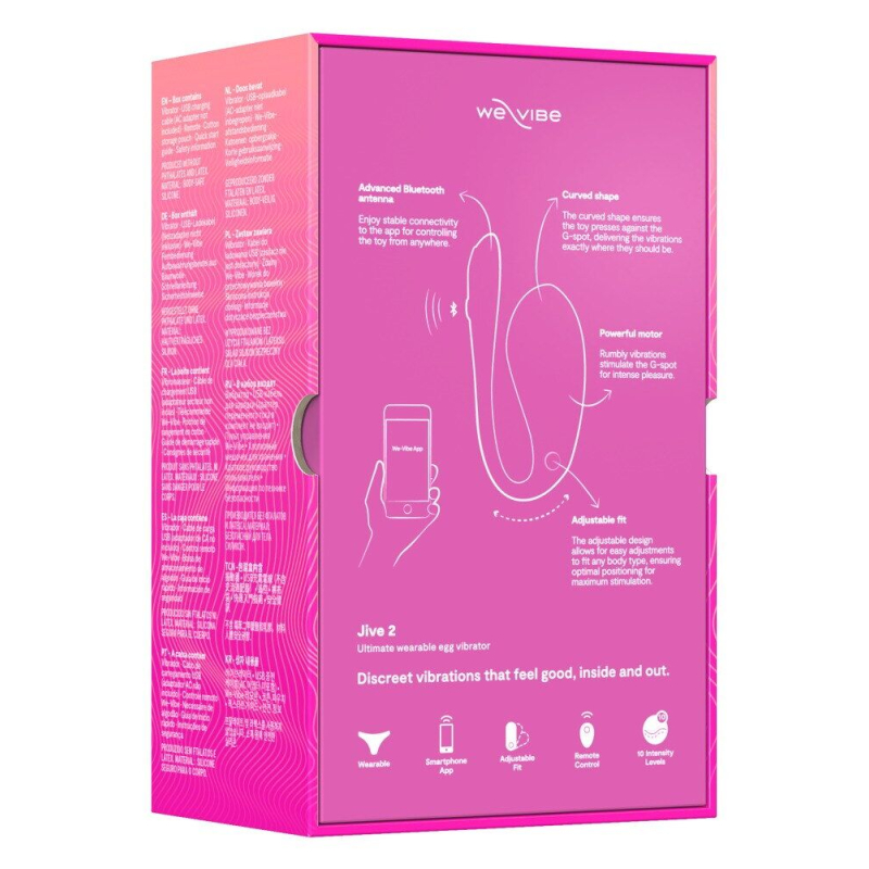 Смарт-віброяйце – We-Vibe Jive 2 Electric Pink, пульт керування, 4 години роботи