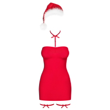 Сорочка Obsessive Kissmas chemise червоний S/M