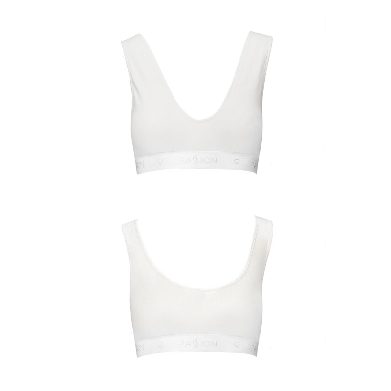 Спортивний топ з еластичної бавовни Passion PS005 TOP L, білий
