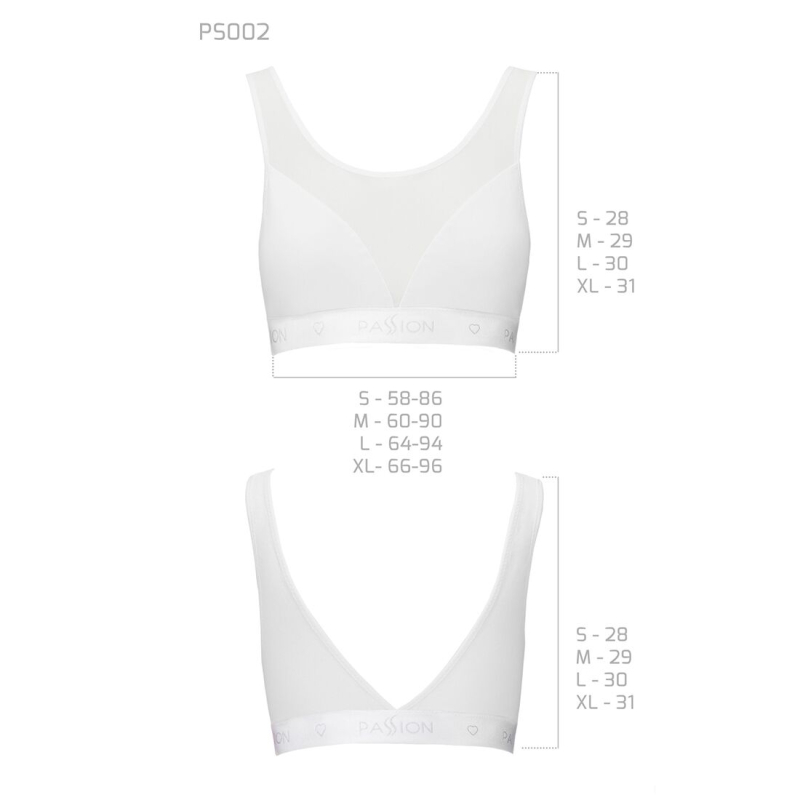 Топ з прозорою вставкою Passion PS002 TOP S, білий