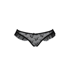 Трусики з оборками Passion Exclusive DONIA THONG L/XL, чорний колір