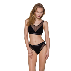 Трусики з прозорою вставкою Passion PS002 PANTIES XL, чорний колір