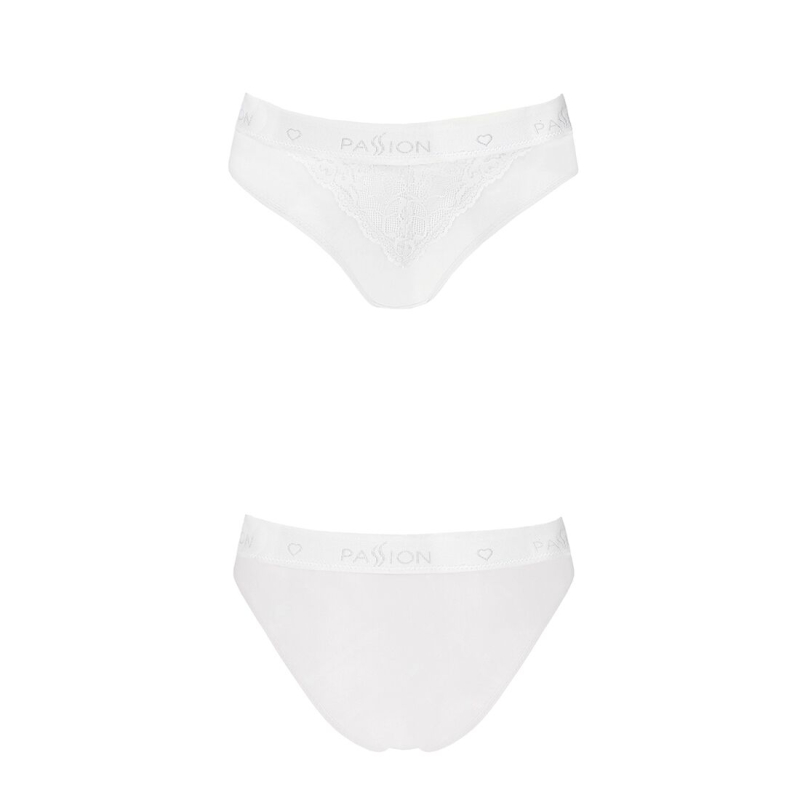 Трусики з широкою гумкою і мереживом Passion PS001 PANTIES S, білий