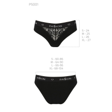 Трусики з широкою гумкою і мереживом Passion PS001 PANTIES S, чорний колір