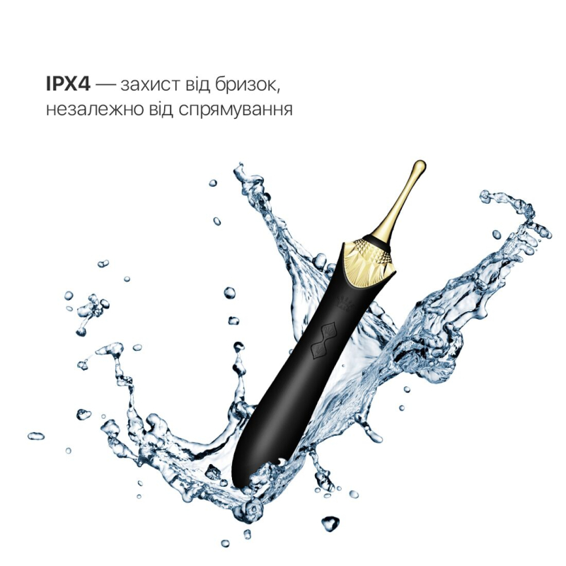Вагинально-клиторальный вибратор – Zalo Bess Obsidian Black – 3 сменные насадки, 2 мотора, 16 режимов вибрации