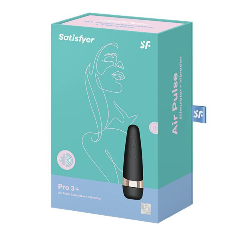 Вакуумний кліторальний стимулятор з вібрацією – Satisfyer Pro 3+ Vibration – 11 вакуумних режимів + 10 вібро