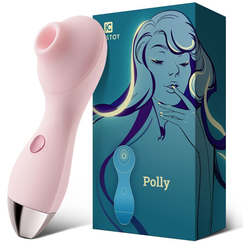 Вакуумний стимулятор – KISTOY Polly Pink – 3 режими, приємний силікон, м’який чохол