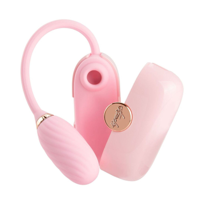 Вакуумний стимулятор + віброяйце у кейсі – Otouch Louis Vibrate Pink