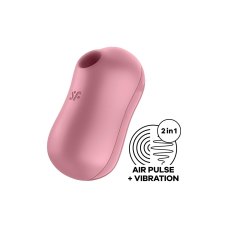 Вакуумний стимулятор з вібрацією 2в1 – Satisfyer Cotton Candy Light Red – 12 вібрацій, 11 вакуумів