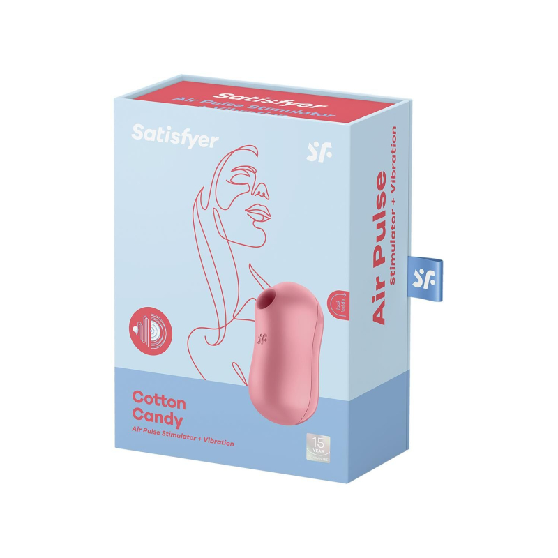 Вакуумний стимулятор з вібрацією 2в1 – Satisfyer Cotton Candy Light Red – 12 вібрацій, 11 вакуумів