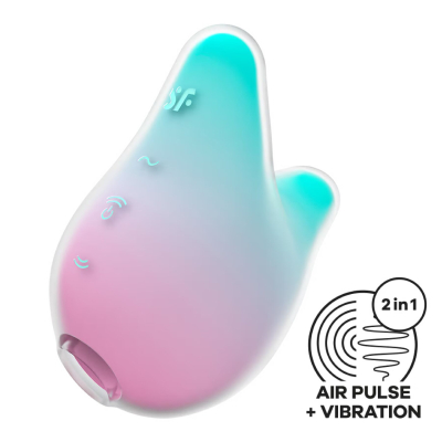 Вакуумний стимулятор з вібрацією – Satisfyer Mermaid Vibes Mint/Pink – 12 вібро + 11 вакуумних режимів