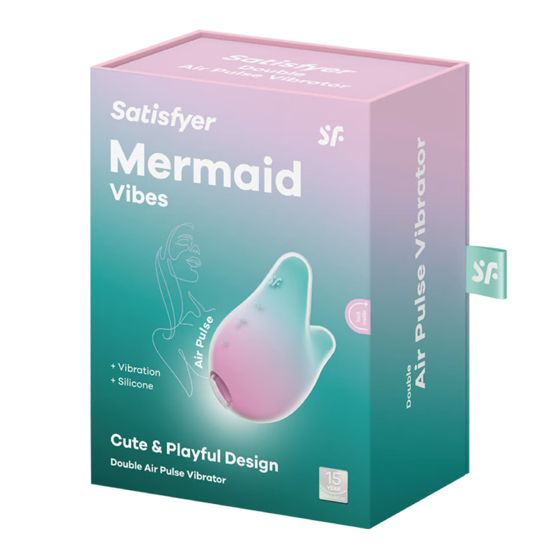 Вакуумний стимулятор з вібрацією – Satisfyer Mermaid Vibes Mint/Pink – 12 вібро + 11 вакуумних режимів
