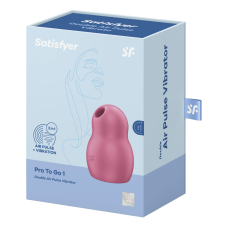 Вакуумний стимулятор з вібрацією – Satisfyer Pro To Go 1 Red – 12 режимів вібрації + 11 варіантів вакуумної