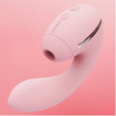 Вакуумний вагінально-кліторальний вібратор – KISSTOY Tina Mini Pink – 3 режими вакууму та 10 режимів вібрації
