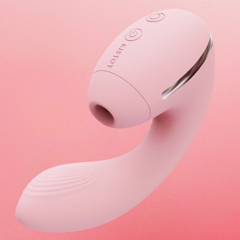 Вакуумний вагінально-кліторальний вібратор – KISSTOY Tina Mini Pink – 3 режими вакууму та 10 режимів вібрації