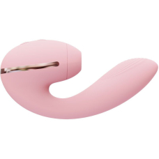 Вакуумний вагінально-кліторальний вібратор – KISSTOY Tina Mini Pink – 3 режими вакууму та 10 режимів вібрації