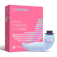 Вакуумний вібратор "тюлень" – CuteVibe Franky Blue – 10 режими вібрації, 3 рівні вакууму