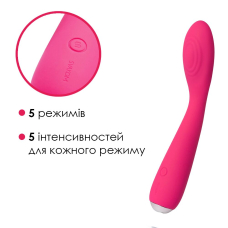 Вибратор для клитора и точки G – Svakom Iris Plum Red – гибкая головка, 5 режимов вибрации + 5 режимов интенсивности